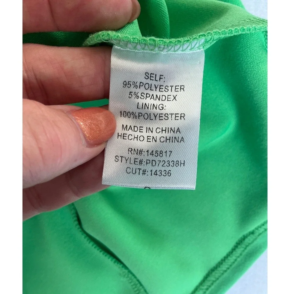 Privy One Shoulder Mini Dress Womens Small Summer Green Cutout Bodycon PD72338H